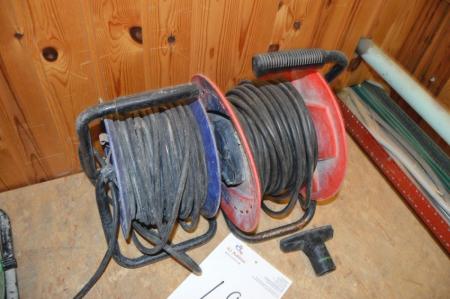 2 x cable reels, rubber cable