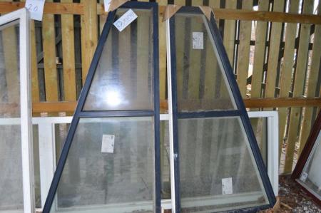 2 x unused windows, wood / aluminum, anthracite. Make Outline. Please see the picture for specifications