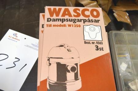 5 packs vacuum cleaner bags of approx 3 pieces. Fits Wasco model W1250