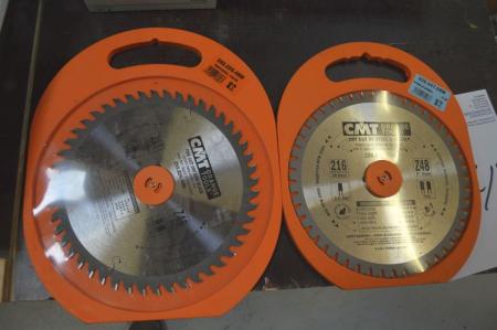 Circular saw blade, ø225 x 2.8 x 30 mm + circular saw blade, ø216 x 2.2 x 30 mm, unused in original packaging