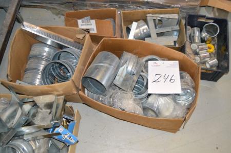 6 boxes ventilation fittings, Assorted