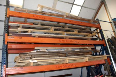 Various stainless steel plates, etc. in pallet racking
