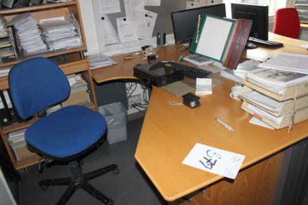 El Steh- / Sitz-Schreibtisch + 2 Schränke mit jalusislåger