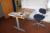 El Steh- / Sitz-Schreibtisch + Stuhl + Whiteboard