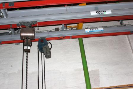 Traverskran with GIS electric hoist 500 kg 2 speeds, tighten approximately 5 meters
