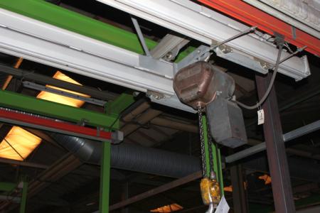 Traverskran with GIS electric hoist 1000 kg span approximately 5 meters with vehicular approximately 30 meters