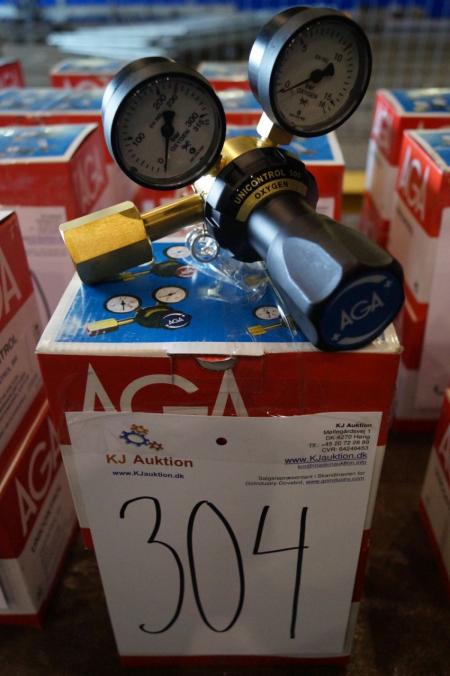2 stk. AGA Unicontrol 500 Regulator sæt med oxygen og acetylen. (arkivbillede)