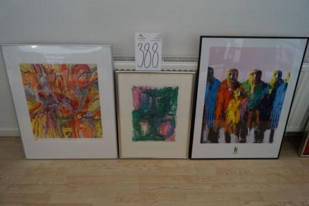 3 pieces. paintings