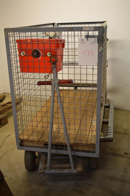 Transport cage on wheels m. Drawbar, 80 x 160 cm