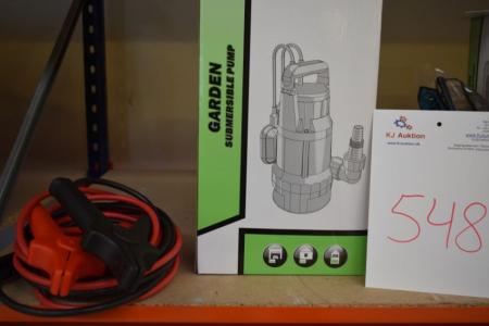 Submersible pump garden with a jumper cable. New