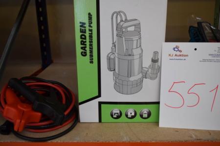 Submersible pump garden with a jumper cable. New