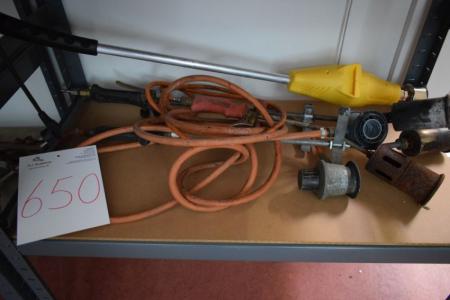 Oxygen and gas hoses + div. Burner