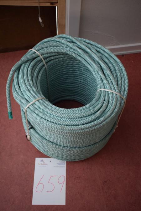 Ropes 12 mm. Green crossbraided PP. two rolls