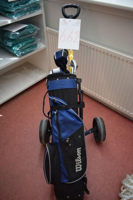 1 piece. set of golf clubs on cart