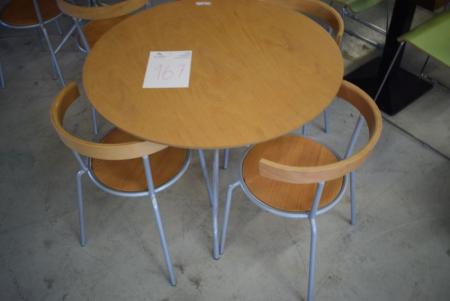 1 piece. Round Table, Ø90cm. 3 chairs included