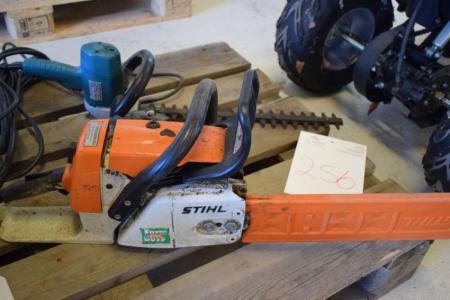 Kædesav, mrk. Stihl, MS260/C samt 1 stk. hækkeklipper 220V. Stand ok