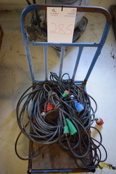 Transport cart with assorted cables