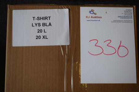 Firmatøj ohne Druck ungenutzt: 40 Stück. Rundhals-T-Shirt, hellblau, 100% Baumwolle. 20 L - 20 XL