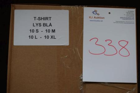 Firmatøj uden tryk ubrugt: 40 stk. rundhalset T-shirt, Navy ,  100%  bomuld . 10 S - 10 L - 10 XL -10 xxl