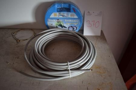 El-kabel 3x2,5 mm2 ca. 28 meter, 1 sæt snekæder 