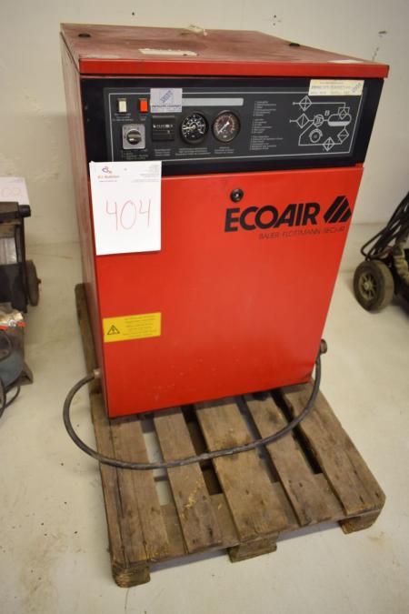 Compressed air, mrk. ECO AIR, screw compressor, ch. 11.5 bar, year 1990 type: SIL-IT-ache-D. 8490 hours. Stand ok.