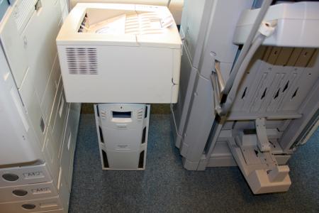 PC + printer without kable + paper tray for large printer