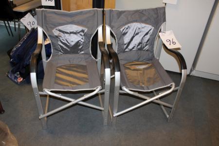 2 x fold-out chairs, alu