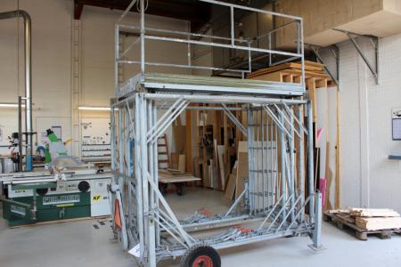Rolling scaffolding for trailer mounting. 4 sections of height approximately 2 m