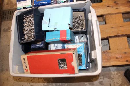 boxes of assorted screws