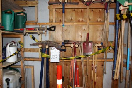 Miscellaneous garden tools on wall