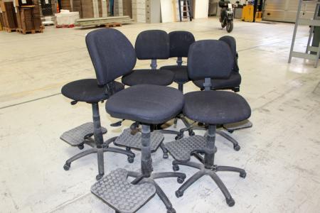 6 pieces. office chairs with footrest