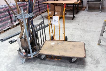 Hand truck + trolley + rack with tools