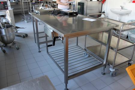 Stainless steel table manual raise / lower