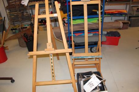 Easels + box with frames