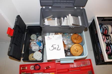 Boxes of assorted jewelry gear etc.