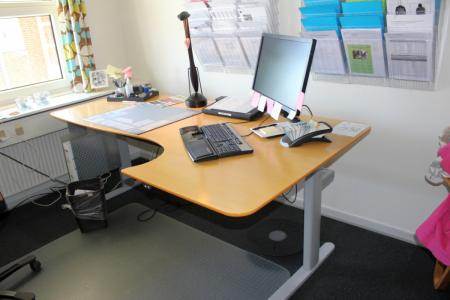 El Steh- / Sitz-Schreibtisch + kleiner runder Tisch