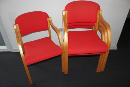 4 pcs. red chairs