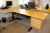 El sit / stand desk + cabinet