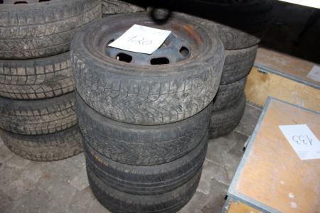 4 dæk med stålfælg 185/55 R14 4-huls