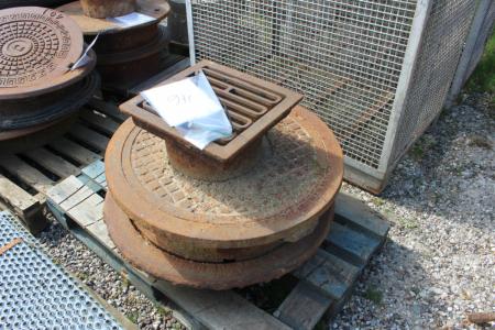 Pallet with manhole covers
