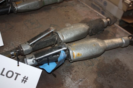 2 hand held pneumatic tools, die grinders