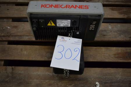 Electric chain hoist, mrk. Konecranes, year. 2007, 250 kg.