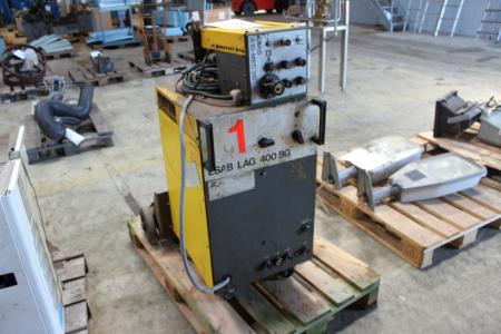 Welding machine, ESAB LAG 400 BG with ESAB A10 MEC 30 box