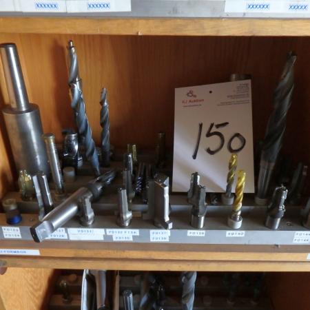 2 shelves with milling cutters, drills.