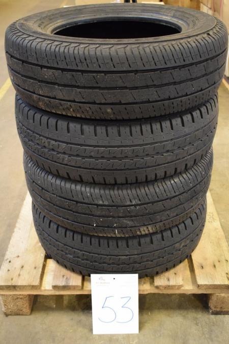 4 pcs. Continental tires, 195/70 R15, 102 / 102R, + handtruck