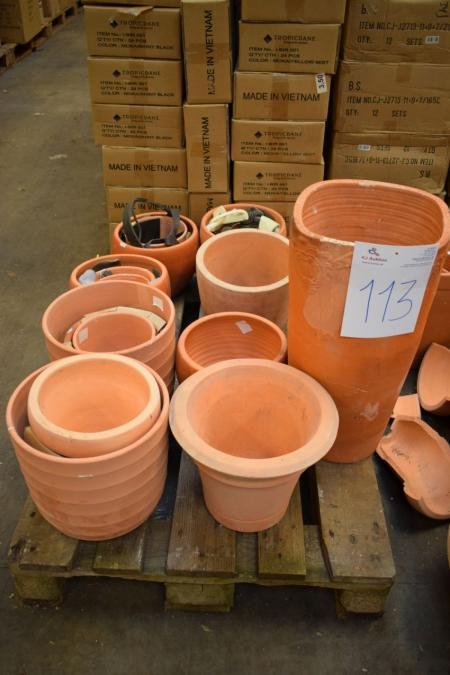 Palle m. Various terracotta pots, about 16 pcs.