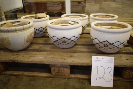 6 sets of garden pots á 3 pcs. per. set