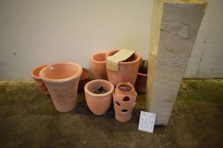 Parti various terracotta garden pots, ca. 13 pc.