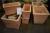 Miscellaneous terracotta garden pots, ca. 19 pcs., Engineered wood and cage with content