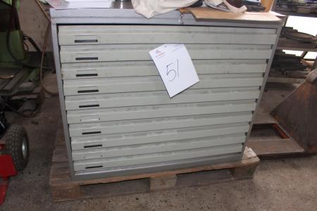 Drawer section with 10 drawers